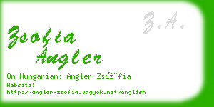 zsofia angler business card